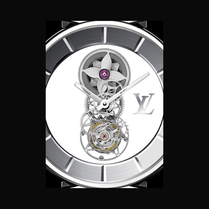 La Cote des Montres: The Louis Vuitton Tambour Moon Tourbillon Volant  Poinçon de Genève Pavée watch - A world first in tribute to diamonds and  Place Vendôme